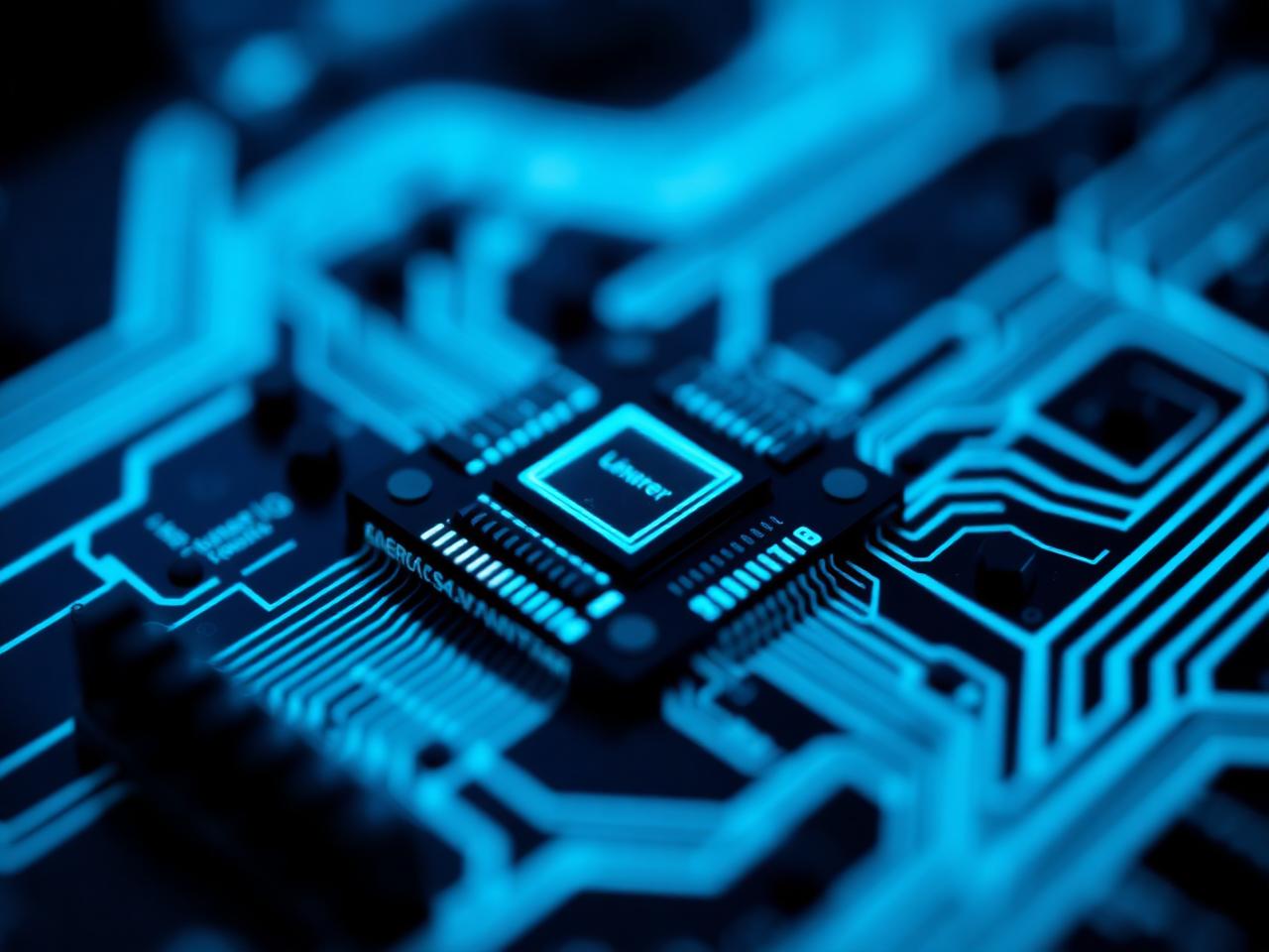 Glowing PCB circuit board